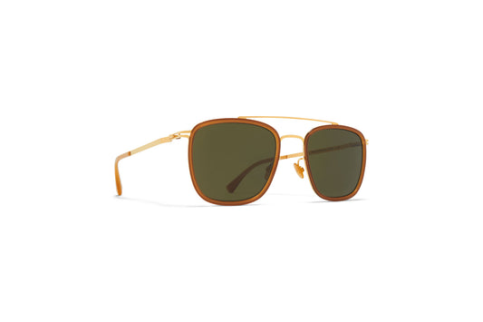 MYKITA JEPPE A56 GLOSSY GOLD/BROWN DARK BRO