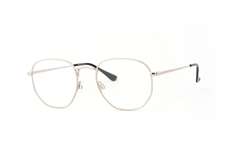 People PE6122 Hexagonal Eyewear Malta | Silver Metal Glasses