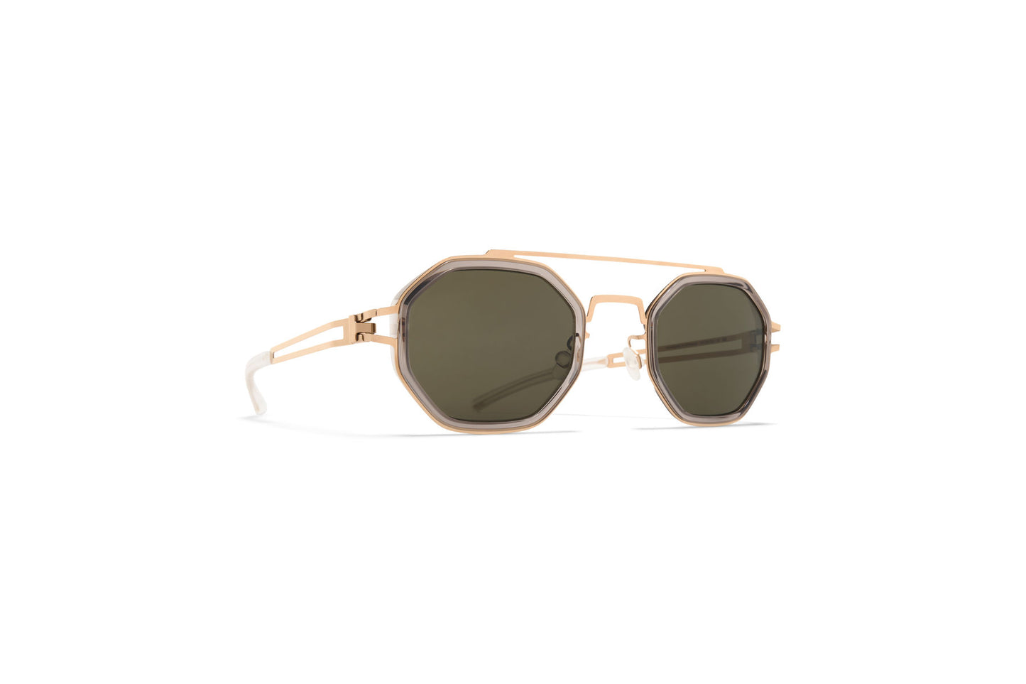 MYKITA / Arturo A83 Champagne Gold/Clear Ash Lens: Rawgreen Solid