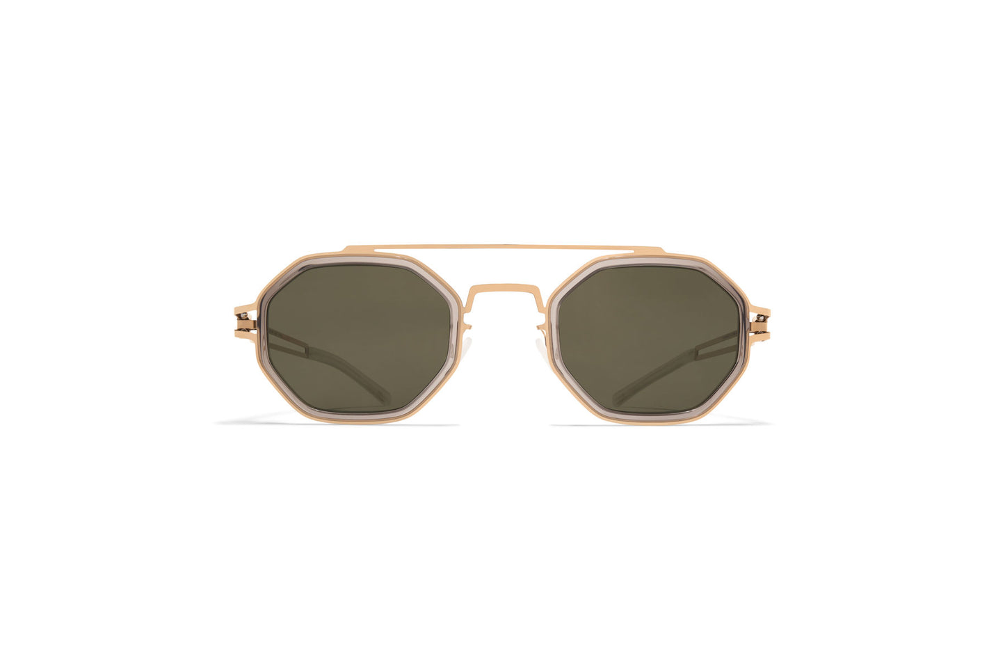MYKITA / Arturo A83 Champagne Gold/Clear Ash Lens: Rawgreen Solid