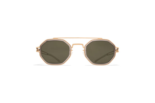 MYKITA / Arturo A83 Champagne Gold/Clear Ash Lens: Rawgreen Solid