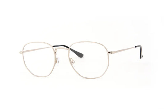People PE6122 Hexagonal Eyewear Malta | Silver Metal Glasses